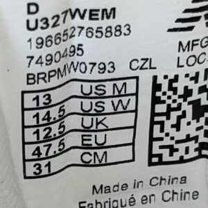 New Balance White 327 Sneaker Tag